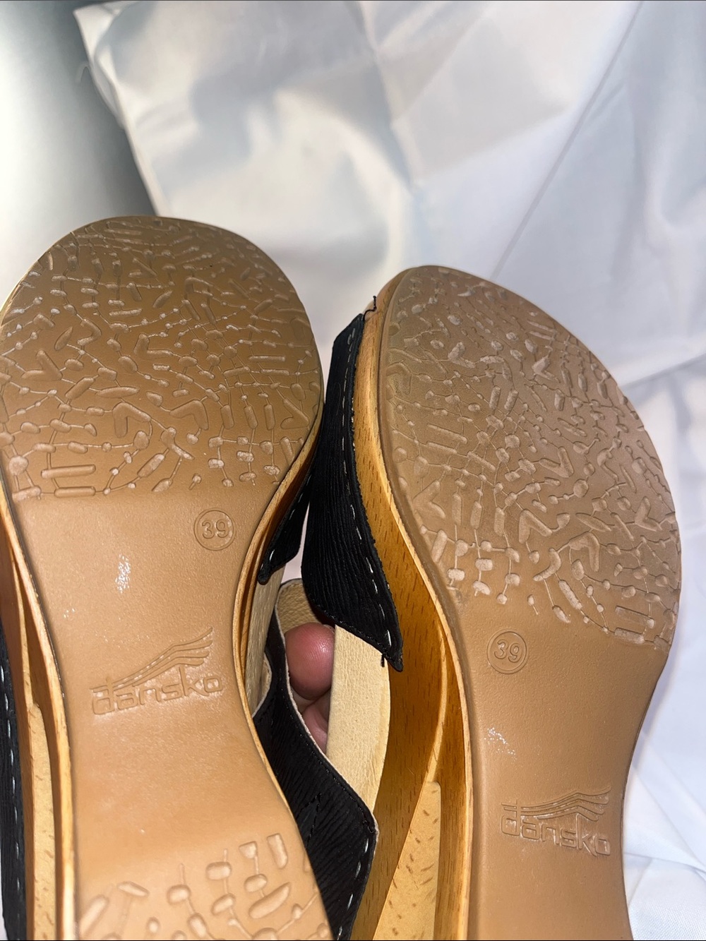 Dansk Black Crisscross Slingback Wedge Sandals - Picture 7 of 9